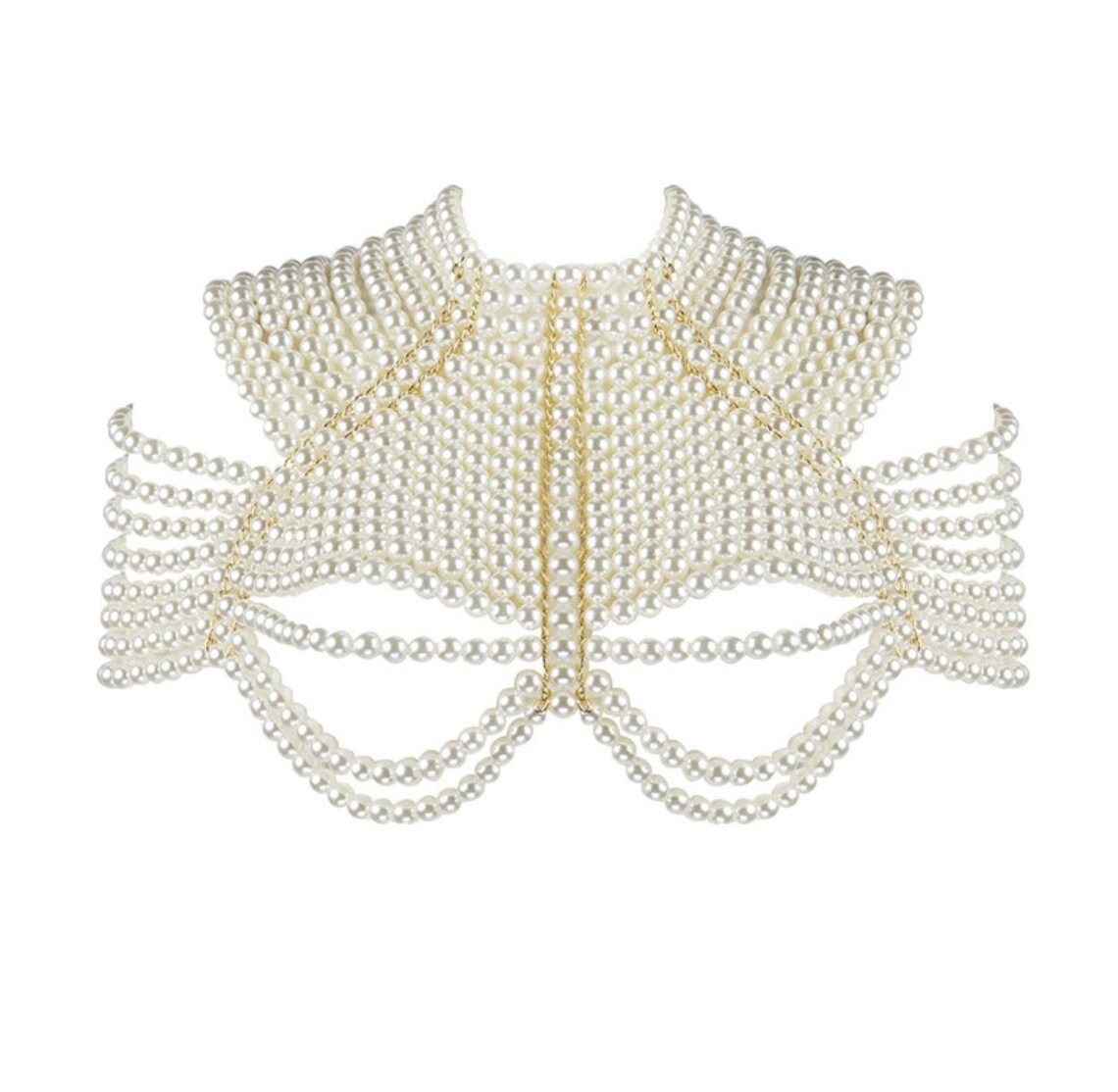 Pearl Body Chain Pearl Shoulder Chain Body Jewelry Etsy