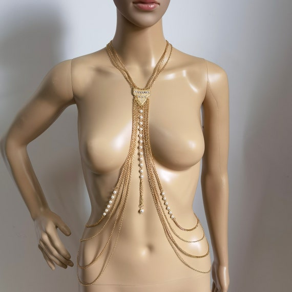 Rhinestone Body Chain, Bra Jewelry, Bikini Body Jewelry, Crystal