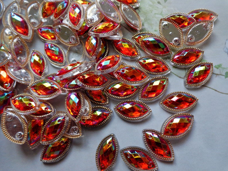Horse eye shape hand stitch drill 7 \u00d7 15mm flat bottom acrylic rhinestone costume making jewelry embellishment jewelry making