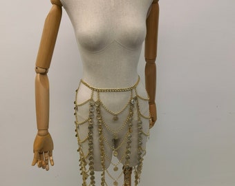 Body chain waist chain, coin chain skirt,