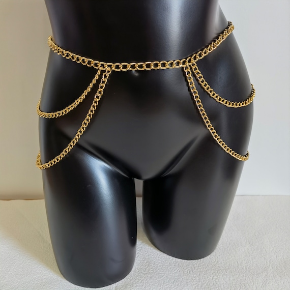 Gold and Silver Waist Chain-belly Chain, Full Body Jewelry, Beach
