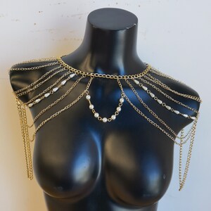 Body Chain, pearl shoulder chain image 10