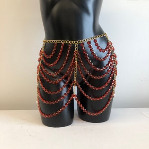 Body Chain Skirt - Vintage Waist Chain - Waist Chain - Gold Waist Chain, Women's Christmas Gift Crystal Bellybutton Chain, Gift for Her