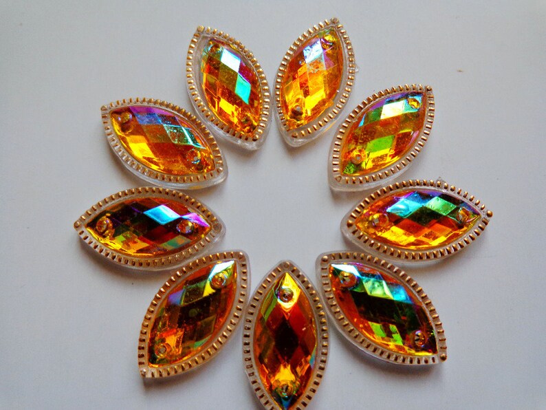 Horse eye shape hand stitch drill 7 \u00d7 15mm flat bottom acrylic rhinestone costume making jewelry embellishment jewelry making