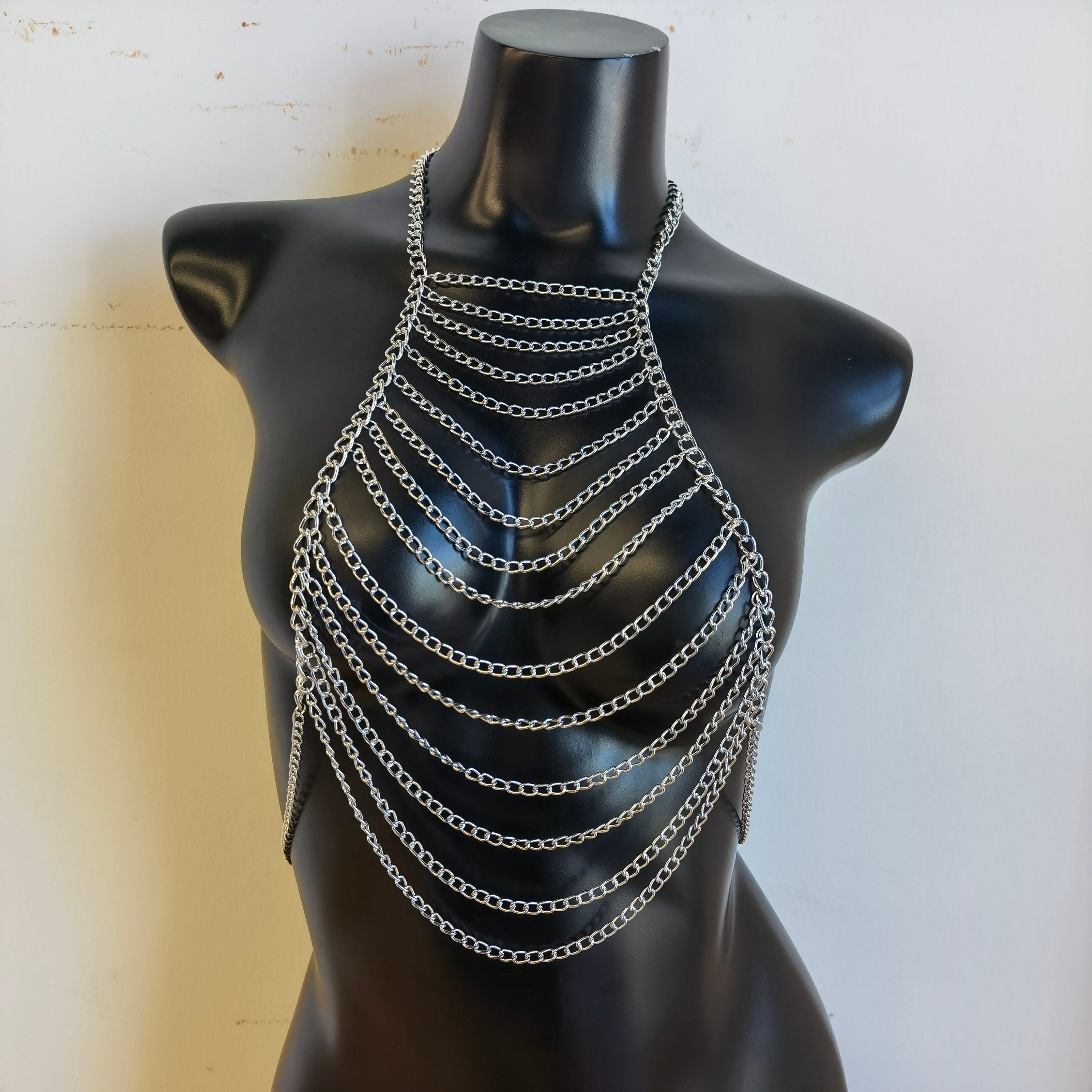 Women Fashion Body Chain Body Jewelry Chest chain jewelry necklaces fashion  layered necklace Metal Lingerie Metal Bra