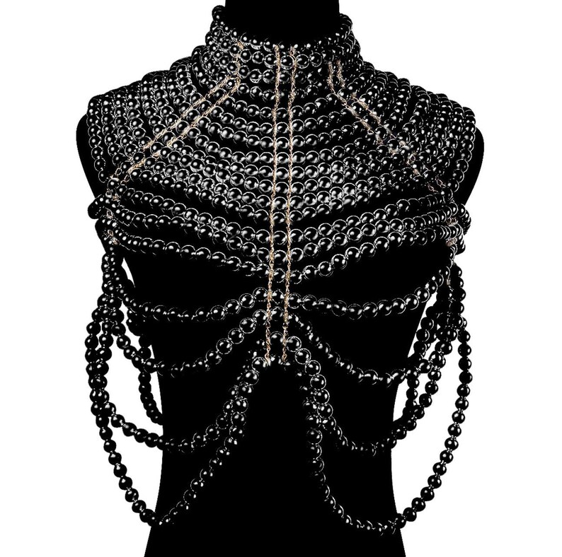 Pearl Body Chain Pearl Shoulder Chain Body Jewelry Etsy