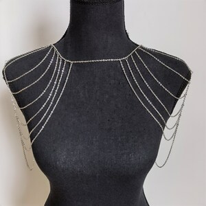 1pc New Design Rhinestone Body Chain With Multilayer Tassel Shoulder Chain Sexy Party Accessory For Women P 27875002