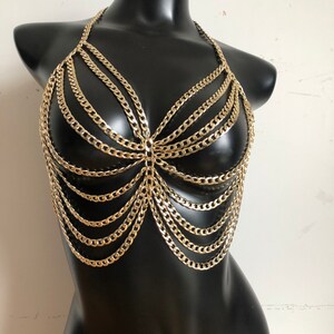 Body chain, body jewelry, sexy metal chest chain ladies prom body necklace, fashion jewelry