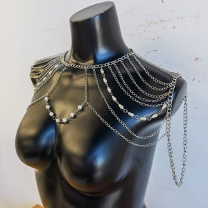 Body Chain, pearl shoulder chain image 4