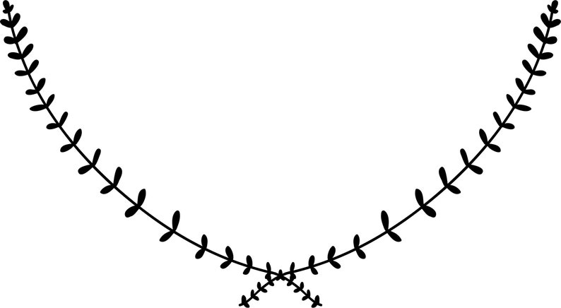 Pu&ograve; includere: Illustrazione in bianco e nero di una semplice ghirlanda di fiori, perfetta per aggiungere un tocco di natura ai tuoi progetti.