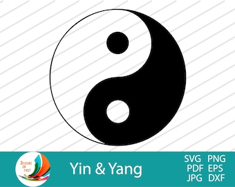 Yin Yang SVG para Cricut y Silueta / Yin Yang Vector Clip Art / Printable Yin Yang Svg, Png, Dxf, Eps/
