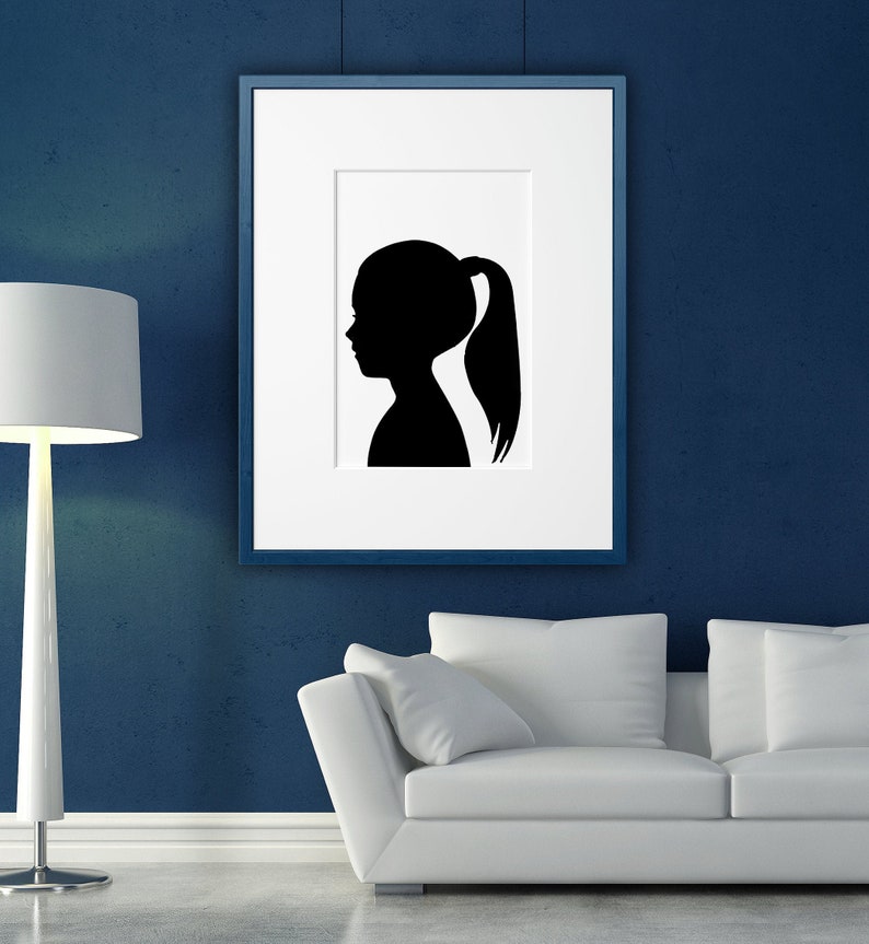 Custom Silhouette Portrait Child Silhouette Girl/Boy Silhouette Personalized Portrait Silhouette Portrait Nursery Silhouette image 1