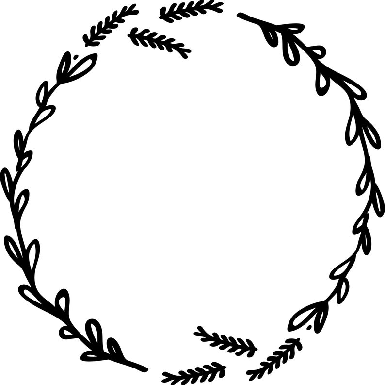 Puede incluir: Ilustraci&oacute;n en blanco y negro de una corona simple hecha de hojas y ramas.