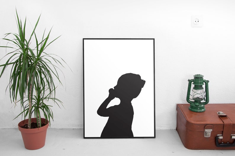 Custom Silhouette Portrait Child Silhouette Girl/Boy Silhouette Personalized Portrait Silhouette Portrait Nursery Silhouette image 4