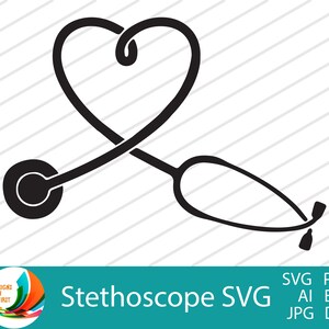 Stethoscope Svg |Nurse Svg | Stethoscope Clip Art | Cricut Cut Files | Doctor SVG |
