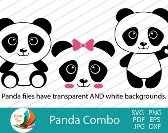 Panda SVG | Panda Bundle SVG | Cartoon Panda | /cute Panda SVG | Panda Clipart | Panda Cut File Cricut Svg