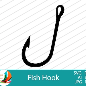 Gancho de pesca Svg / Fish Hook Svg / Fishing Clip Art / Cricut Cut Files / Fishing Hook Vector