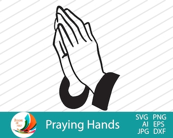 Praying Hands Svg | Praying Clip Art | Cricut Cut Files | Praying Vector | Silhouette file | Religious Clip Art