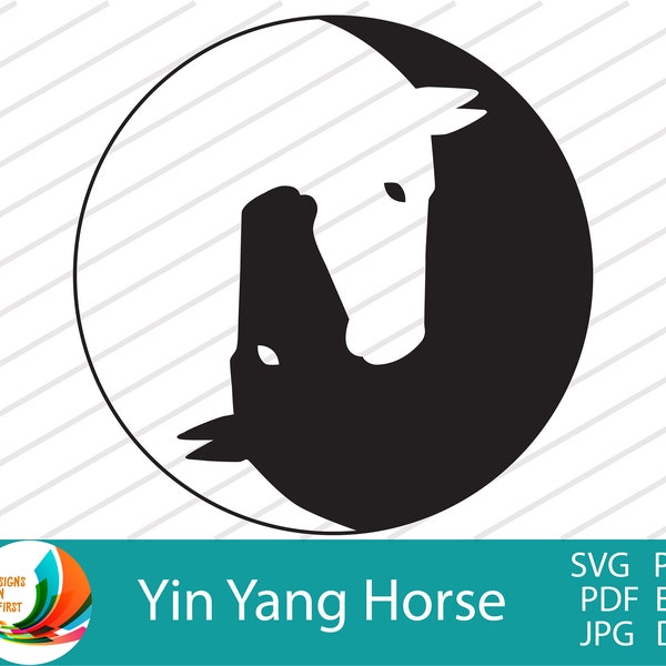 Yin Yang Horse SVG for Cricut and Silhouette | Yin Yang Horse Vector Clip Art | Printable Yin Yang Hprse Svg, Png, Dxf, Eps|