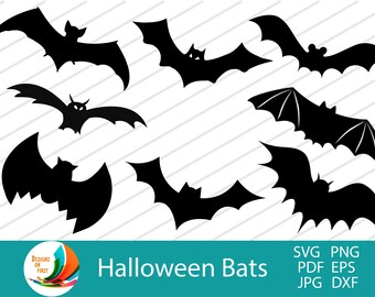 Halloween Spooky Bats SVG | Bats Clip Art | Bats Cricut and Silhouette