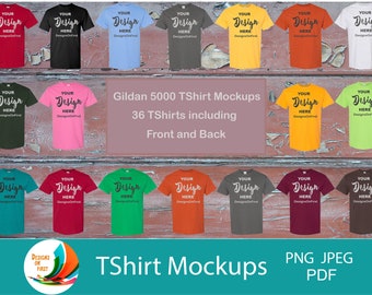 Gildan 5000 Mockup Bundle | TShirt Design Mockup templates |Shirt Mockup | Gildan Mockup |