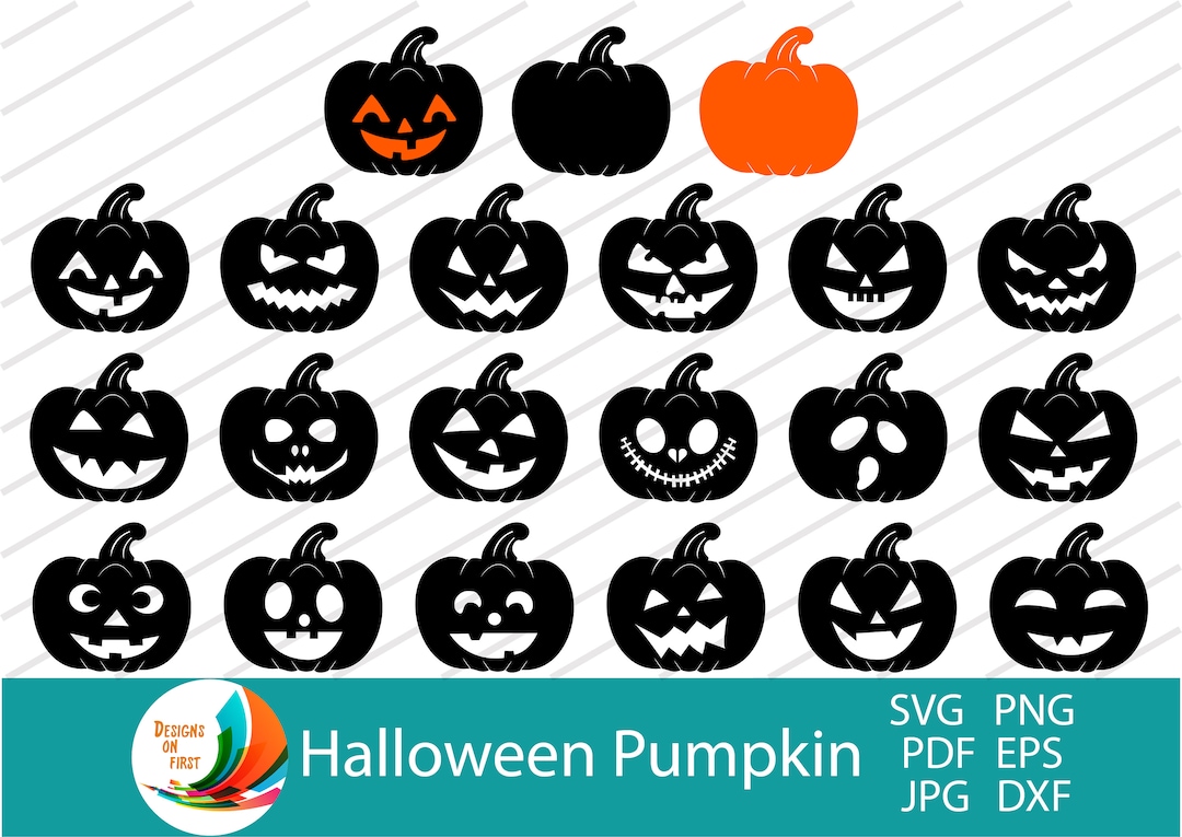 Jack O Lantern Halloween Pumpkin Face SVG Bundle | Halloween Pumpkin ...