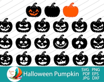 Jack O Lantern Halloween Pumpkin Face SVG Bundle | Halloween Pumpkin Face for Cricut and Silhouette Png, Dxf, Eps