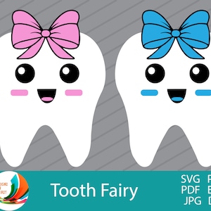 Fée des dents SVG | Dents SVG | Clipart fée des dents | Fichier de coupe de cricut de dent | Silhouette de fée de dent