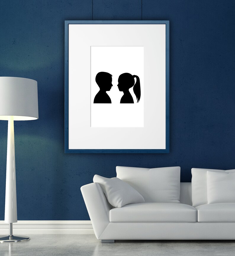 Custom Silhouette Portrait Child Silhouette Girl/Boy Silhouette Personalized Portrait Silhouette Portrait Nursery Silhouette image 5