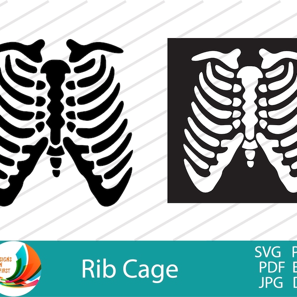 Rib Cage SVG for Cricut and Silhouette | Halloween Rib Cage Svg Dxf Png Eps Pdf Jpg |