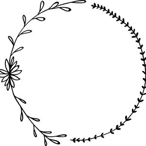 Puede incluir: Corona floral en blanco y negro con una sola flor en el lado izquierdo.