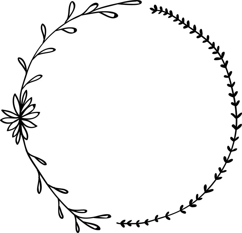 Puede incluir: Corona floral en blanco y negro con una sola flor en el lado izquierdo.