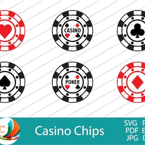 Jetons de casino SVG | Jetons de poker SVG | Jetons de jeu SVG | Jetons de casino Cricut Silhouette |