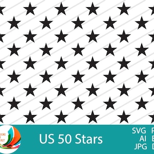 USA 50 Stars Svg | American Flag Stars Svg | American Flag Vector | Cricut Cut Files | Silhouette file | USA flag clip art