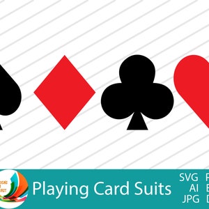Playing Cards Svg |Cut Files Svg | Cards Clip Art | Cricut Cut Files | Poker Cards Vector| Royal Flush Clip Art