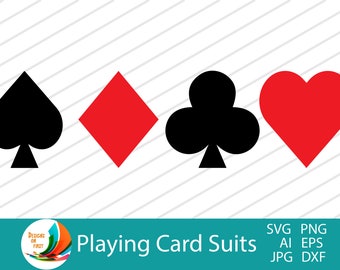 Carte da gioco Svg /Taglia file Svg / Carte ClipArt / Cricut Cut Files / Poker Cards Vector / Royal Flush ClipArt