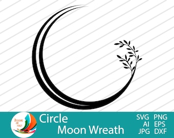 Monograma de corona floral / Monograma de corona circular SVG / Monograma de boda Guirnalda de monograma SVG / Corona de monograma de laurel / Guirnalda floral SVG /