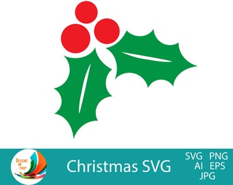 Christmas Holly Svg / Silhouette e Cricut Svg / Christmas Holly Clipart / Christmas SVG / Christmas Scrapbook /Cricut cut file