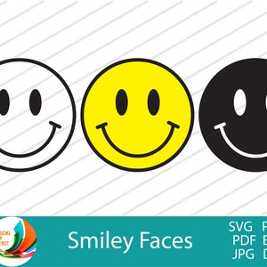 Smiley Face SVG | Emoji Smiley Face for Cricut and Silhouette | Smiley Face Clip Art Vector |