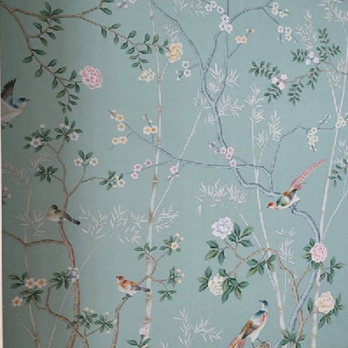 Birds Awakening Garden Chinoiserie Panelschinoiserie - Etsy