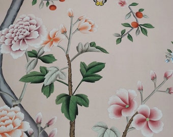 Custom wallpaper----handpainted  Chinoiserie Wallpaper----wallpaper reserved for Interior designer--cr***** s****