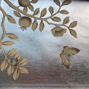 Papel pintado metálico pintado a mano de 36" x 96" sobre ML25#, diseño personalizado para adaptarse al tamaño de la pared. imagen 6