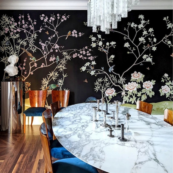 Chinoiserie Wallpaper Panels - Etsy
