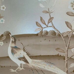 Papel pintado metálico pintado a mano de 36" x 96" sobre ML25#, diseño personalizado para adaptarse al tamaño de la pared. imagen 5