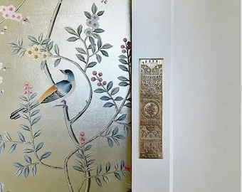 Chinoiserie Handpainted Artwork on Champagne Metallic Leaf ML- 18# , reserved order COLLECTION