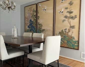 12ft W * 9ft H-----hand-painted Chinoiserie mural --Custom size available-----list price for 1 panel