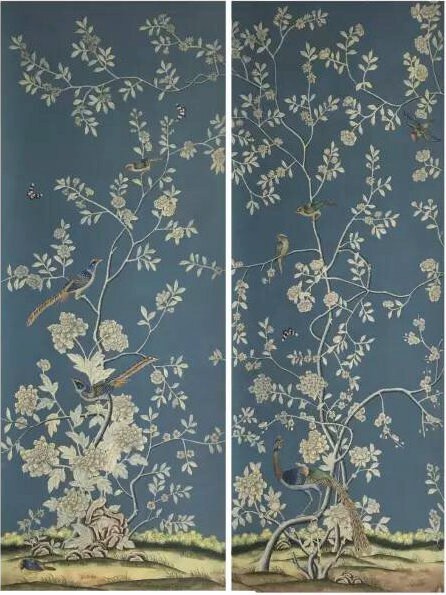 Traditional Hand-painted Chinoiserie Wall Artwork With | Etsy