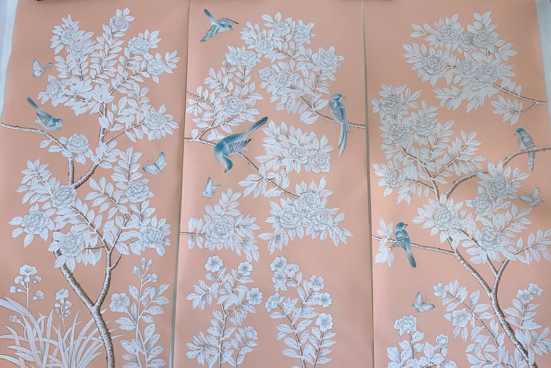 24 53 Pink Wall Artwork Triptych Handpainted Etsy