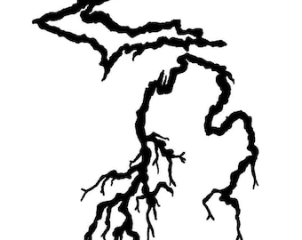 ThatLilCabin MIchigan MI ROOTS Michigan 6/" decal AS1013
