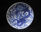 Chinese Antique Hand Painting Dragon Porcelain Plate Dish Marked quot KangXi quot